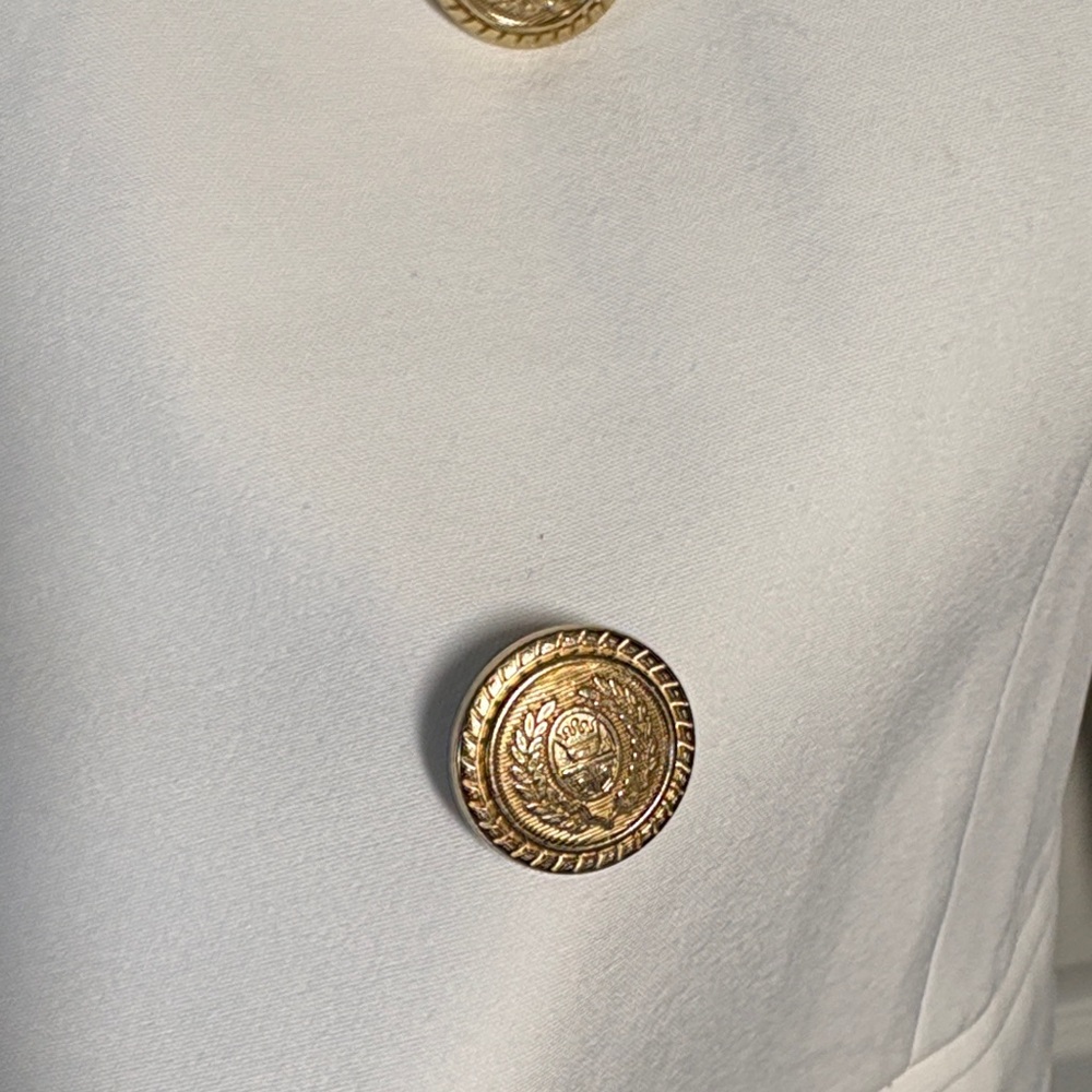 Kate & Mallory White Double-Breasted Blazer with Gold Buttons - Picture 5 of 6